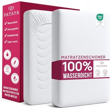PATAYA Matratzenschoner 180x200 cm Fitted – wasserdichte Matratzenauflage sowie eine inkontinenzauflage Matratzenschutz wasserdicht Nässeschutz inkontinenzunterlage (Fitted 180 x 200 cm)