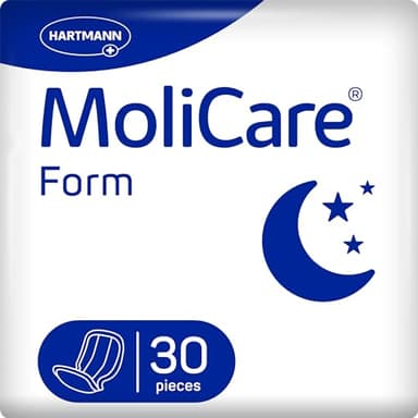 MoliCare® Form Night - Große Inkontinenzeinlagen bei mittlerer bis schwerer Inkontinenz in der Nacht für Frauen und Männer | zuverlässig, saugfähig & diskret | 30 Stück