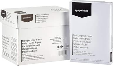 Amazon Basics Druckerpapier, DIN A4, 80 g/m², 2500 Stück, 5 Packungen mit 500, Weiß
