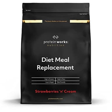 Protein Works - Diet Meal Replacement, Vollständige Mahlzeit, Diät Abnehmshake, Immunitätsfördernd, 14 Mahlzeiten, Erdbeer-Sahne, 1kg