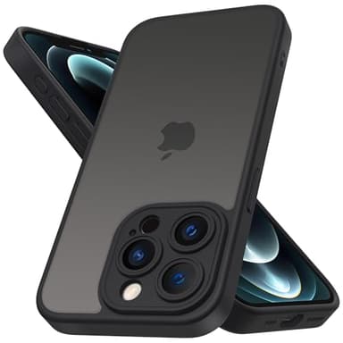 Mootobo für iPhone 12 Pro Hülle 6,1 Zoll, Militär-Schutz 360° Rundumschutz mattierte durchscheinende Rückseite, Anti-Fingerabdruck Schlanke stoßfeste Handyhülle für iPhone 12 Pro – Schwarz