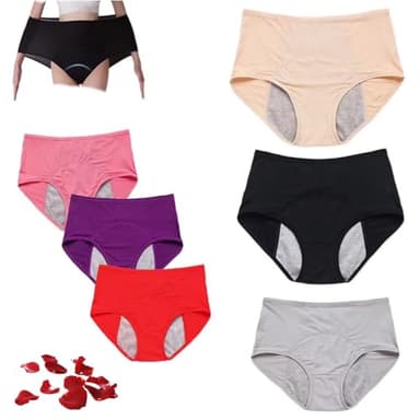 5 Stück Upgrade-Höschen mit hoher Taille, auslaufsicher, Baumwollhöschen, Übergröße, waschbare Inkontinenzhosen für Damen (5 Stück, 4XL (85–95 kg))