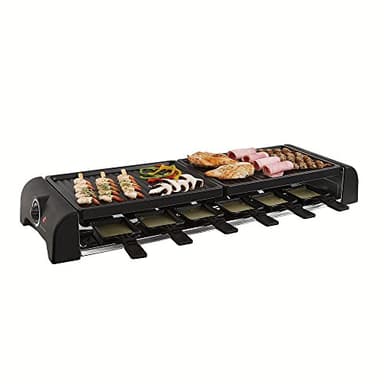 Raclette-maschine 12 personen 1800w - doc185, Schwarz