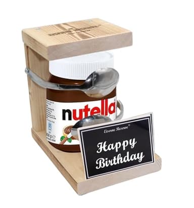 Geschenk für Mann und Frau - Eiserne Reserve Löffel Nutella - originelle persönliche Geschenkset für Nutella Liebhaber -s- Happy Birthday