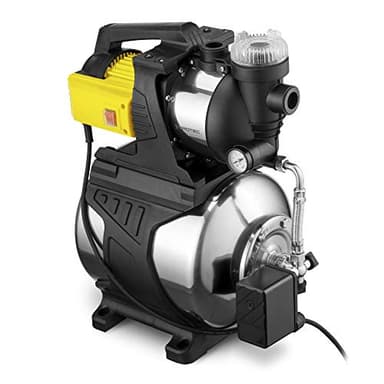TROTEC Hauswasserwerk TGP 1050 E – Pumpe mit Vorfilter, Leistung 3300 l/h, 1000 W, Förderhöhe 30 m – Energiesparend, Auto-Restart, Auto-Stop, für Brauchwasserversorgung, Bewässerung, Volledelstahl