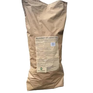 BIOGRILL Premium Restaurant Grillholzkohle Buche 10 kg, Holzkohle für BBQ & Steakhaus – Grillkohle für Professionelles Grillen mit extragroßen Stücken 60–160 mm (1 Papiersack 10 kg)