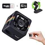 Bextgoo Mini Kamera, Überwachungskamera Ohne WLAN, Kleine Kamera mit 32GB Speicherkarte, 1080P Video, 12MP-Fotoshooting, Bewegungserkennung, Nachtsicht, Drehbare Halterung, für Innen und Außenbereich