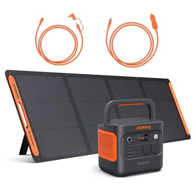 Jackery Explorer 2000 v2 Solargenerator Set, 2042Wh Tragbare Powerstation mit 200W Solarpanel, 5m Solarpanel-Verlängerungskabel & Kfz-Ladekabel, 2200W Ausgang, Schnellladung für Camping & Wohnmobil
