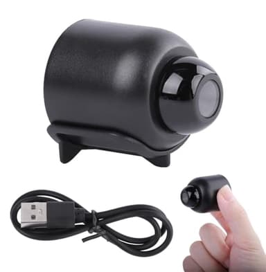 Kryolithm HD Mini Kamera mit Nachtsicht, Kabellose WLAN Überwachungskamera mit Nachtsicht & Live-Übertragung aufs Handy - Magnetische Mini-Cam für Auto, Haus, Büro