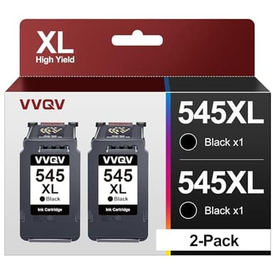 VVQV PG 545 XL Black für Canon Druckerpatronen 545 für Canon PG 545 XL Schwarz für Canon Pixma TS3350 MX495 TR4550 TS3150 TR4551 MG2550s MG2555s TS3151 MG3050 MG2950 TS205(Schwarz,2-Pack)