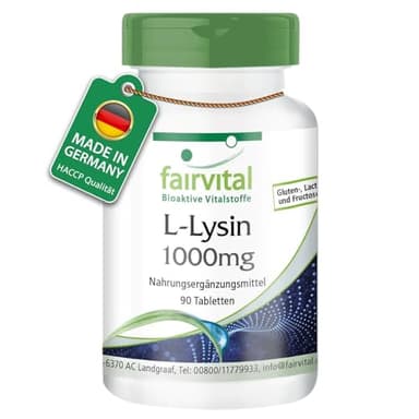 Fairvital | L-Lysin 1000mg - 90 Tabletten - hochdosiert aus 1250mg L-Lysin HCL