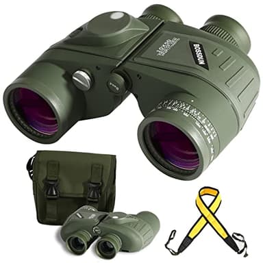 10x50 Marine Fernglas,Fernglas mit Nachtsicht Entfernungsmesser und Kompass, für Wassersport-Enthusiasten und Hobbysegler, inklusive Bereitschaftstasche, Staubschutzkappen und Trageriemen