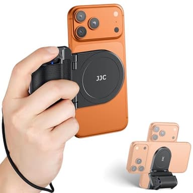 Magnetischer Smartphone Grip, Schwarz iPhone Kameragriff mit Abnehmbarer Drahtloser Fernbedienung, Kompatibel mit Magsafe, Kompatibel für iPhone 16 15 14 13 12 Android Handy Selfies, Handy-Halterung