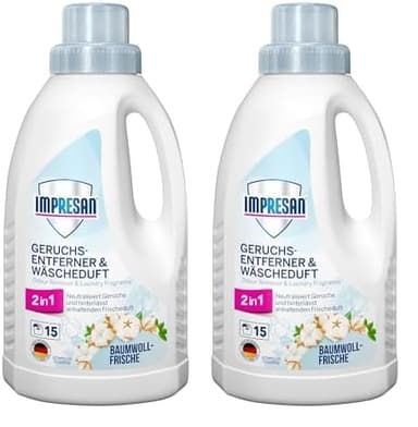 IMPRESAN Geruchsentferner und Wäscheduft | 2in1 neutralisiert Gerüche und hinterlässt langanhaltenden, frischen Duft | für alle Textilien geeignet |450ml (Packung mit 2)