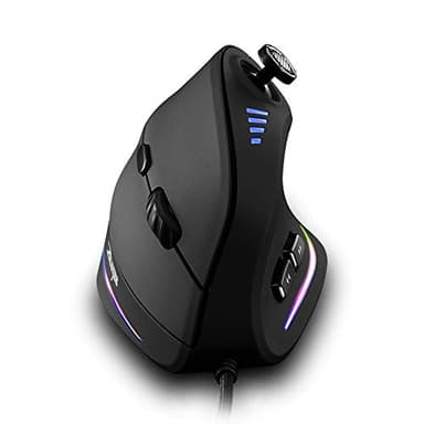 zelotes Ergonomische Maus mit Joystick,10000DPI,11 Programmierbare Tasten,USB Optische Vertikale Gaming Maus mit Kabel,für Laptop,Computer,PC,Schwarz
