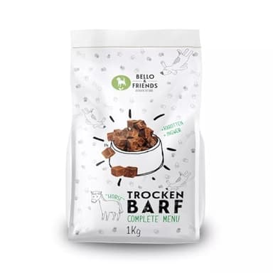 Bello & Friends Trockenbarf Complete Pferd, Hundefutter luftgetrocknet ohne Zusätze, Trockenfutter mit Obst und Gemüse, 1 kg