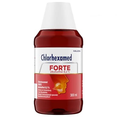Chlorhexamed FORTE alkoholfrei 0,2%, mit Chlorhexidin, 300 ml, antiseptische Mundspüllösung bei bakteriell bedingter Zahnfleischentzündung, Mundspülung, Mundwasser antibakteriell