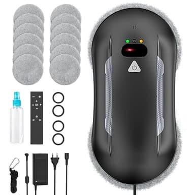 Oamger Fensterputzroboter, 5600Pa Fensterputzroboter mit Doppelter Sprühfunktion, Fernbedienung, Intelligente Navigation, Kantenerkennungssystem, Fensterreiniger Roboter für Innen- und Außenfenster