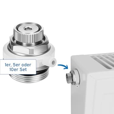 10x kör4u Vollautomatischer Heizkörper-Entlüfter 1/2 Zoll (12,7 mm) Messing vernickelt, Entlüftungsstopfen mit Rückschlagventil, selbstdichtend, für Heizungsanlagen