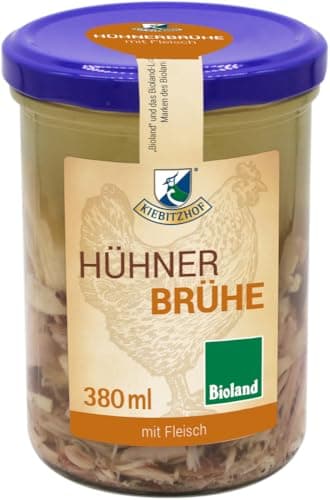 Kiebitzhof Bioland Hühnerbrühe mit Fleischeinlage (6 x 380 gr)