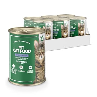by Amazon Getreidefreies Katzennassfutter, Dose, Pastete Ente, 6 x 400 g