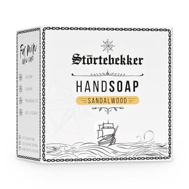 NEU: Störtebekker® Premium Handseife Sandelholz | Feste Seife für Männer mit Sanddorn & Rosmarin | Warmer Sandelholzduft | Kernseife Vegan & Ohne Palmöl | Handgefertigt (100g)