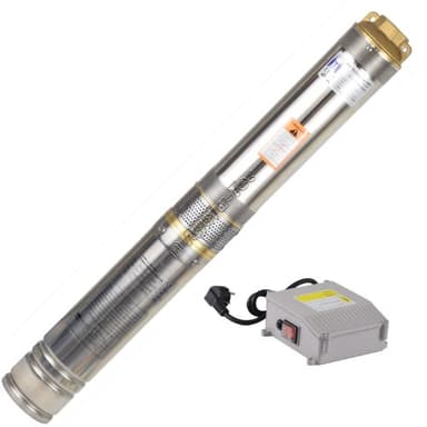 Agora-Tec® AT- 4 Zoll Edelstahl-Tiefbrunnenpumpe Brunnenpumpe 550W-4 mit 15 m Kabel max: 5,4 bar, max: 4000l/h