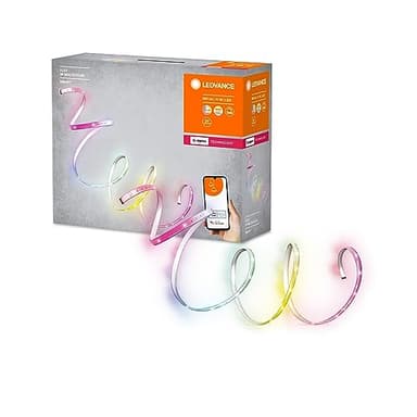 LEDVANCE Smarter Indoor Lightstrip, erweiterbarer LED Streifen mit ZigBee, 1.8m, warmweiß bis tageslicht (2000K-6500K), RGB Farbwechsel (16 Mio Farben), kompatibel mit Alexa, SMART+ FLEX