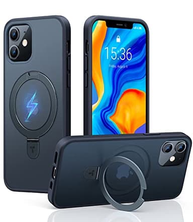 TORRAS Ostand Q1 Guardian für iPhone 12 Hülle/iPhone 12 Pro Hülle für MagSafe (Nr.1 Magnetkraft, Unsichtbarer Ständer, Militärischer Schutz) Stoßfest Handyhülle iPhone 12 Case All-in-One Schwarz