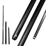 OKHEALING Carbon Fibre Billardqueue, 147cm, 12.4mm, für Amateur und Profi Billardspieler (mit Handschuhen und Aufbewahrungstasche) (E3-Matt)