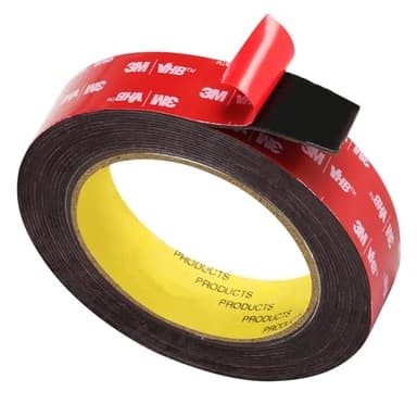 Doppelseitiges Klebeband, Extra Stark Klebend, Verwendet Originales 3M VHB 5952 Rohmaterial, 25mm x 5M, 1.1 mm dickt, Wasserfest und Hochtemperaturbeständig für Auto, Heimdekoration, Bürodekoration