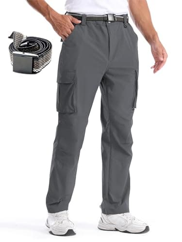 BondiTrekk Herren Zip Off Wanderhose, Arbeit Hosen Funktionshosen Outdoor Hosen für Herren mit 6 Taschen Elastische wasserdichte atmungsaktive Outdoorhose XL