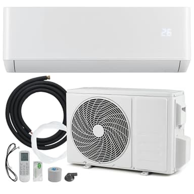 GOPLUS 12000 BTU Split Klimaanlage, Klimagerät mit 7 Modi, 8 Geschwindigkeiten, Klimasplittgeräte mit Heizfunktion & Kühlfunktion, Air Conditioner 3,4kW, für Räume bis zu 70 m²