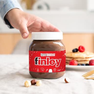 Personalisiertes nutella®-Glas mit Geschenkbox - dein Nutella Geschenk mit Namen und Highlight für den Frühstückstisch, nutella® Glas mit personalisiertem Etikett (Party - 450 gramm)