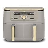 Ninja Dual Zone Digital Air Fryer, 2 Schubladen, 6-in-1, Heißluftfritteuse, 9,5L, Heißluft-Frittieren, Max Crisp, Rösten, Backen, Aufwärmen, Spülmaschinenfeste Körbe, Stone/Gold DZ400EUSTGD
