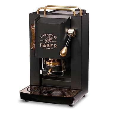 Faber PRO Total Deluxe Kaffeemaschine aus Messing, 44 mm Ese Papier (Schwarz)