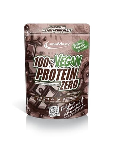 IronMaxx 100% Vegan Protein Zero - Creamy Chocolate 500g | Veganes Eiweißpulver ohne Zucker | Low Carb Protein Shake, High Protein, laktosefrei, geeignet für Muskelaufbau & Diät