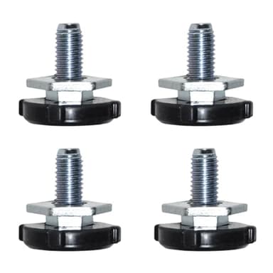 TALENTEC home : Gewinde und höhenverstellbarer Fuß Kompatibel mit Samsung Waschmaschinen : 4 Stück : Anti-Vibrations-Beschichtung : Modell Nr. DC97-00920U : Edelstahl : Farbe Schwarz und Metallic