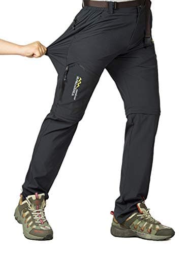 CLOUSPO Outdoor Hose Herren Zwei Teile zerlegbar Sonnenschutz Schnell Trocknend Wanderhose Funktionshose mit Gürtel (DE/NL/SE/PL, Alphanumerisch, XL, Regular, Regular, Grau)