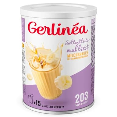 Gerlinéa Getränk Milkshake Geschmack Banane - Proteinreicher Mahlzeitenersatz - Pulver zum Rekonstituieren - enthält 15 Mahlzeiten - 220388