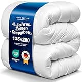 John Cotton 4 Jahreszeiten Bettdecke 135x200 - Atmungsaktive 3-in-1 Bettdecken für Sommer & Winter | Oeko-Test Zertifiziert Steppdecke, Weiche Microfaser Schlafdecke | Decke 135 x 200, Ganzjahresdecke