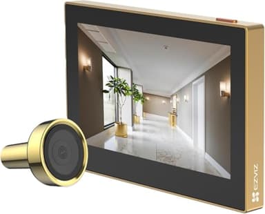EZVIZ WLAN Türspion mit 4,3-Zoll-Farbbildschirm, 2MP Kabellose Video Türklingel Kamera mit 146° Weitwinkel & 2200mAh Akku, 2,4GHz, Kein Bewegungsmelder, Keine Nachtsicht/Videoaufzeichnung, CP2(Gold)