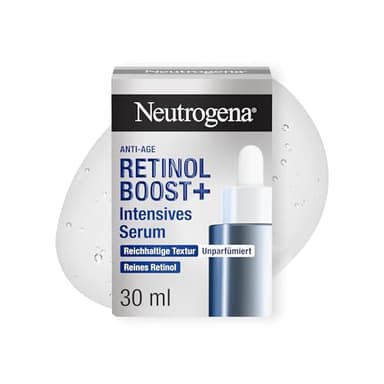 Neutrogena Retinol Boost+ Intensives Serum 30 ml, Anti-Aging Serum mit Retinol und Hyaluron, unparfümiert, gegen Falten und Pigmentflecken, für straffere, jünger aussehende Haut