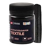 Decola - Klassische Schwarze Textilfarbe 50ml | Hochpigmentierte Textilfarben Waschmaschinenfest | Hergestellt von Neva Palette