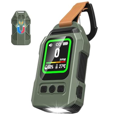 Tragbares kohlenmonoxid melder 3-in-1, 300 Stunden Batterielaufzeit, mit Alarmfunktion und Notfalltaschenlampe. CO Warnmelder für Camping, Reisen, den Einsatz im Auto und in der Küche