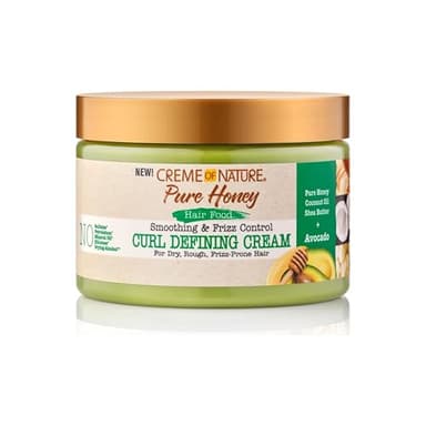 Creme of Nature, Pure Honey Hair Food Avocado, formende Creme mit Avocadoöl und Honig, definiert und pflegt Locken, Behandlung für lockiges und krauses Haar, Leave-in, 326ml
