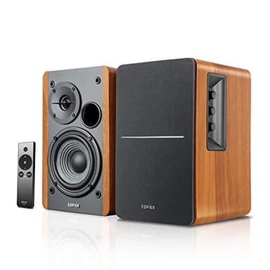 Edifier R1280TS Aktiv Regallautsprecher, 2.0 Stereo Aktive Nahfeldlautsprecher, Studio Monitor Lautsprecher, 42 Watts RMS mit Subwoofer Ausgang, Optical/Coaxial/Dual RCA Eingänge, MDF Gehäuse, Braun