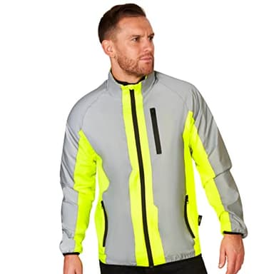 BTR Reflektierende Laufjacke und Fahrradjacke Herren mit Reflektor - Large 106-112 cm. Gelb