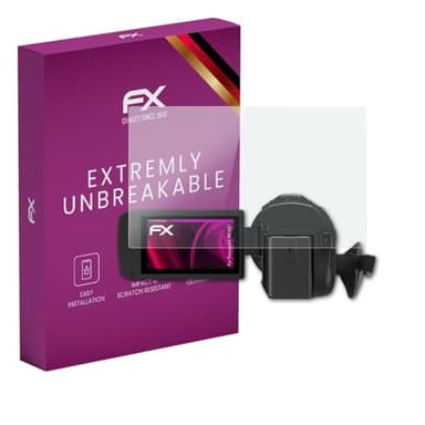atFoliX Glasfolie kompatibel mit Panasonic HC-VX1 Panzerfolie, 9H Hybrid-Glass FX Schutzpanzer Folie