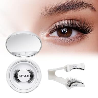 Magnetische-Wimpern Wiederverwendbar mit Applikator, Magnet-Wimpern Set natürlicher Look, Magnetic Lashes kein Kleber nötig Wimpern-magnetisch QUEWEL einfach zu tragen und zu entfernen (04 Set-B)